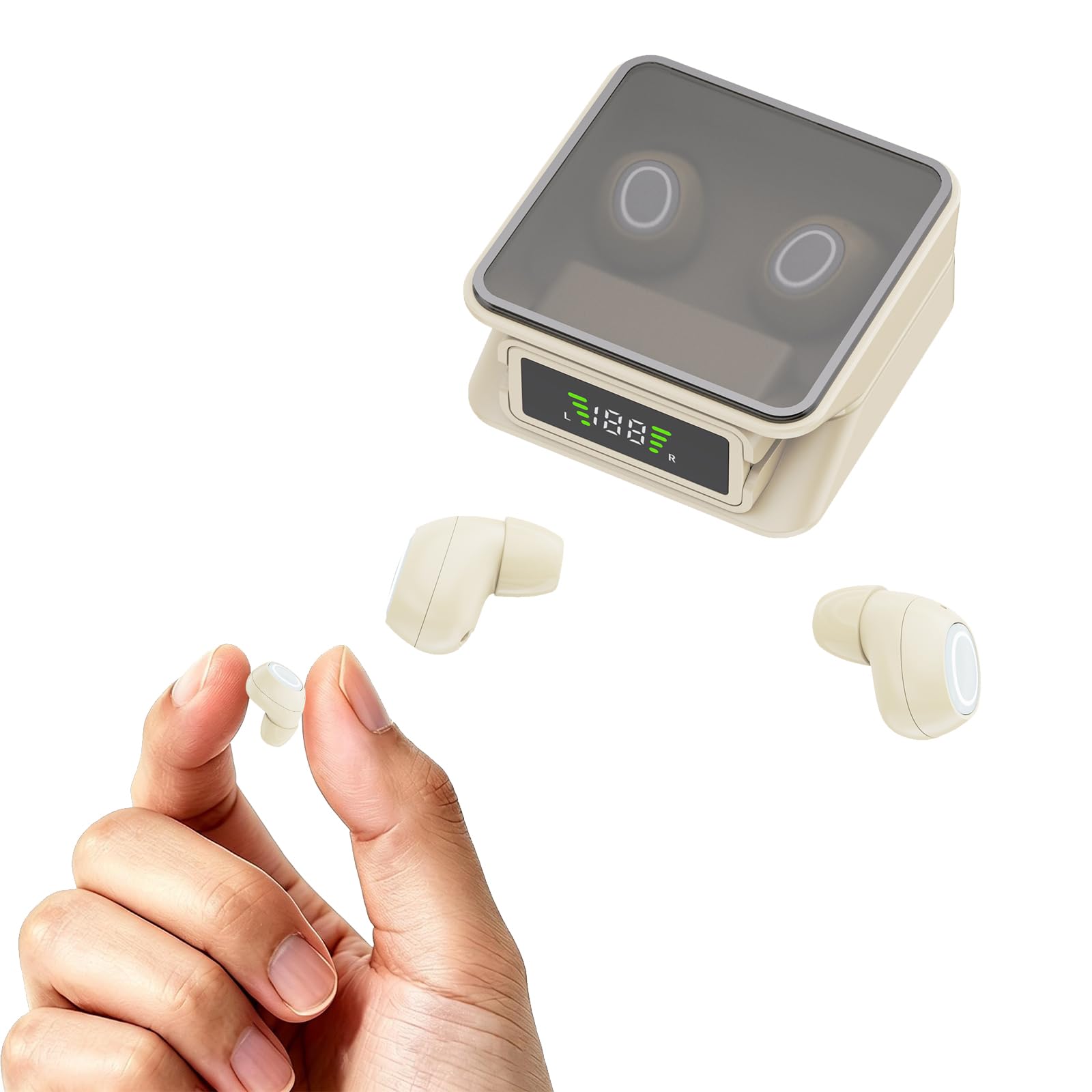 Xmenha Invisible Mini Sleep Earbuds Wireless Bluetooth Small Invisible Ear Buds Smallest Headphones Tiny Micro Small Hidden Discreet Earbuds for Work Sleeping Side Sleeper Nude