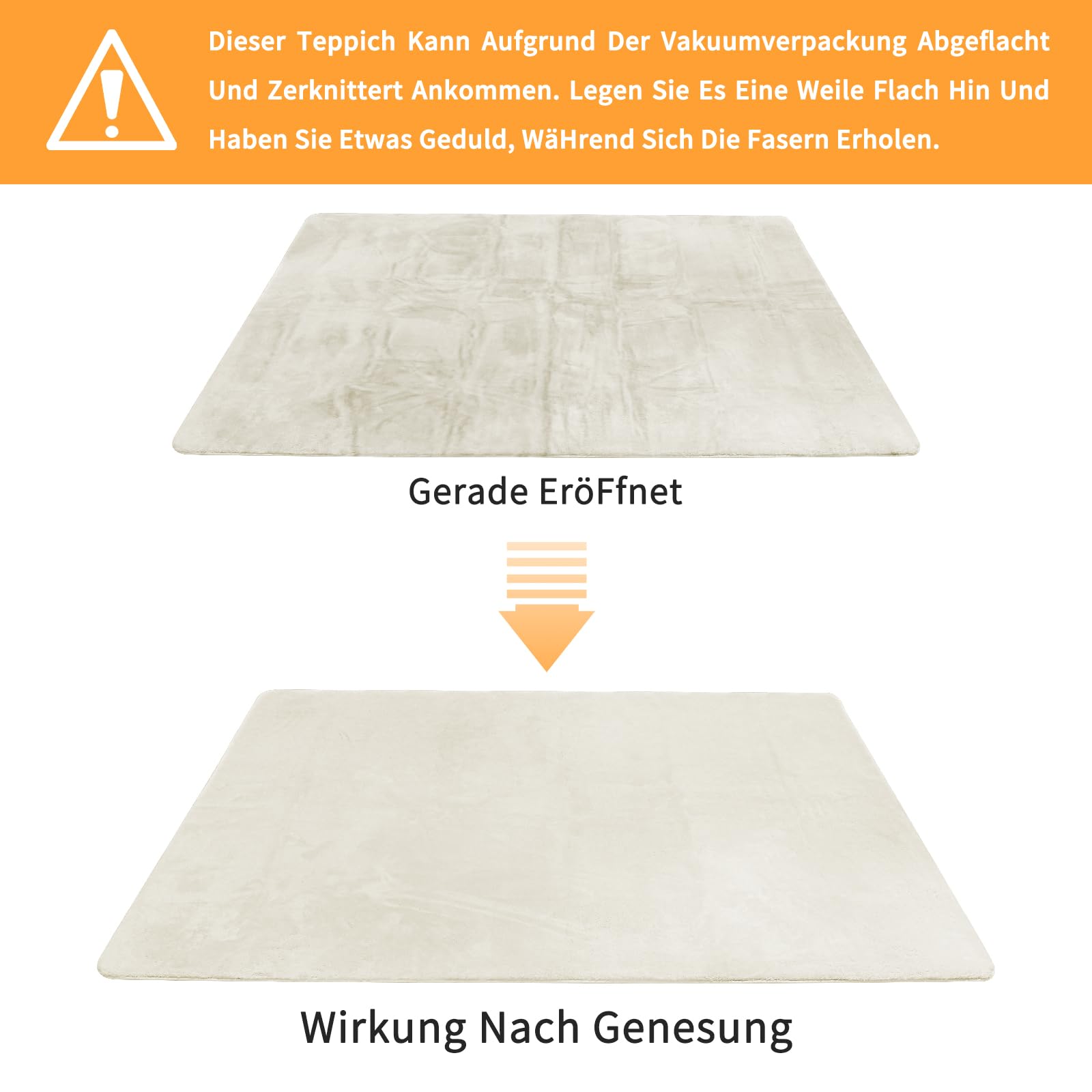 Sour Lemon Teppich Wohnzimmer 200x300cm,Großer Cream Teppiche Kunstfell | Waschbar Glatt Anti-Rutsch Carpet für Schlafzimmer, Kurzflor rutschfest, fusselfrei, Flauschiger Teppich Bereich Kinderzimmer