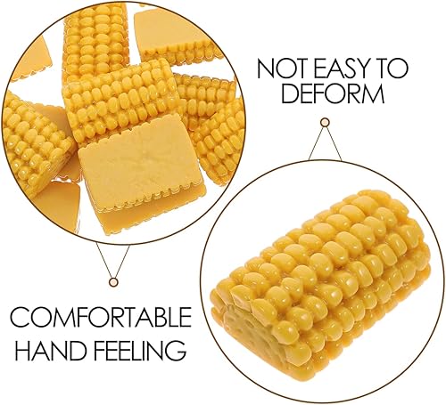 Miniatura 7 de Yardwe 20 adornos de resina falsa de mazorca de maíz para funda de teléfono, manualidades, micro paisaje, decoraciones de festivales, amarillo, 1.11