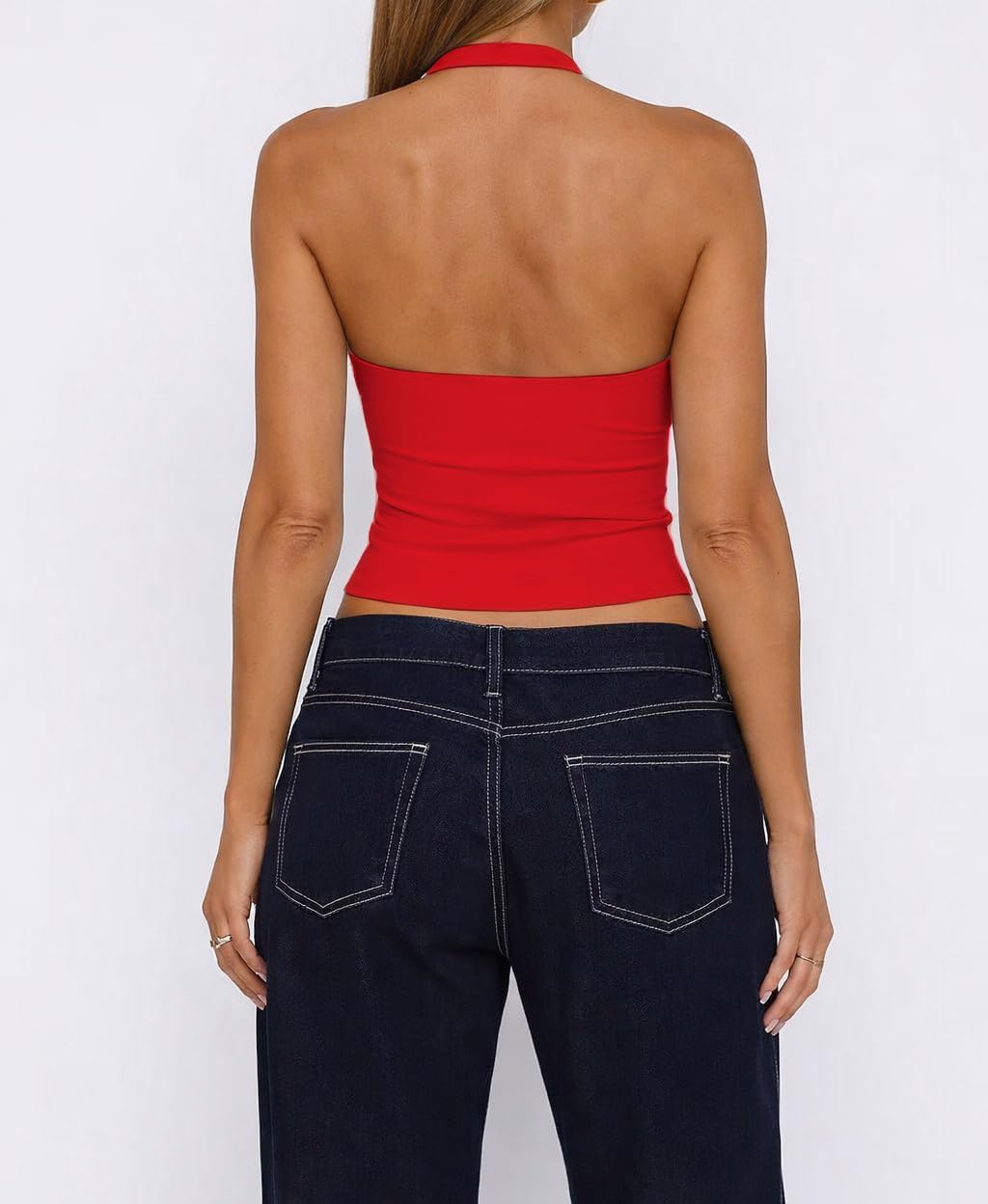 ForeFair Women Sexy Halter Neck Backless Going Out Tops Open Back Sleeveless Slim Fit Y2k Summer Tops - Image 5