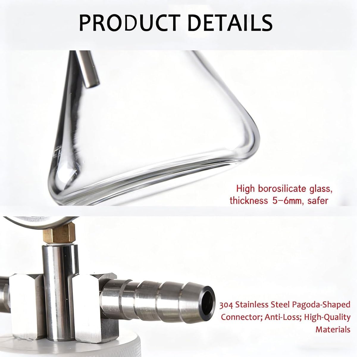 Lab Glass Vacuum Chamber,1L/2L/5L Capacity Resin Bubble Remover/Degassing Chamber Kit with Stainless Steel Vacuum Gauge,Good Sealing,for Solutions, Oils, Liquids(1L)