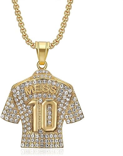 Colgante de jersey de fútbol 10, collar de jersey de fútbol número 10 para hombres, collar de fútbol número 10, collar de fútbol americano número