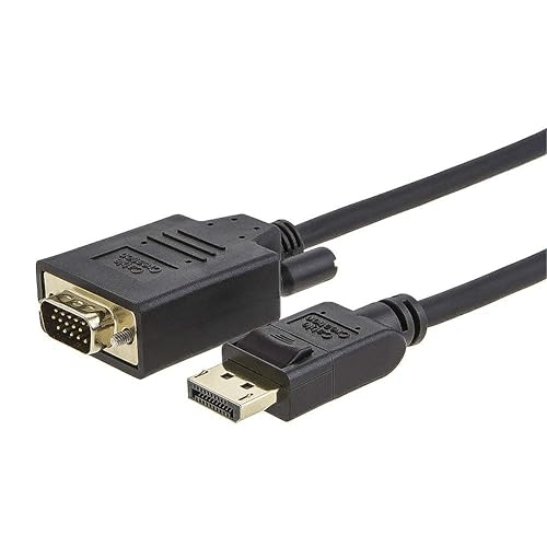 CableCreation Paquete de 2 cables DisplayPort a VGA de 6 pies, cable DP a VGA con chip IC integrado 1080P a 60Hz, chapado en oro estándar DP macho a