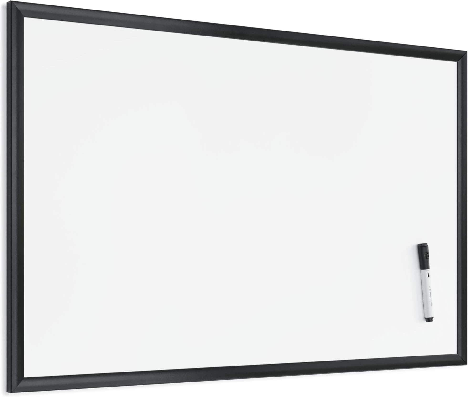 Magnetic Whiteboard 24" x 36", Black Wood Frame Dry Erase Board, Wall Mounted White Board for Office, Classroom, Home, Planning & Organization
