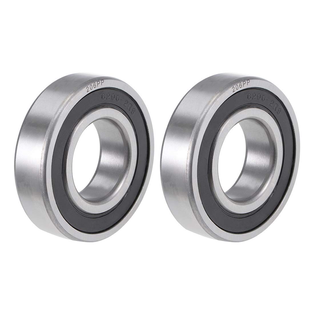 Sourcing Map 6206ZZ Deep Groove Ball Bearings Z2 30mm X 62mm X 16mm Double Shielded Carbon Steel 2Pcs - View #7