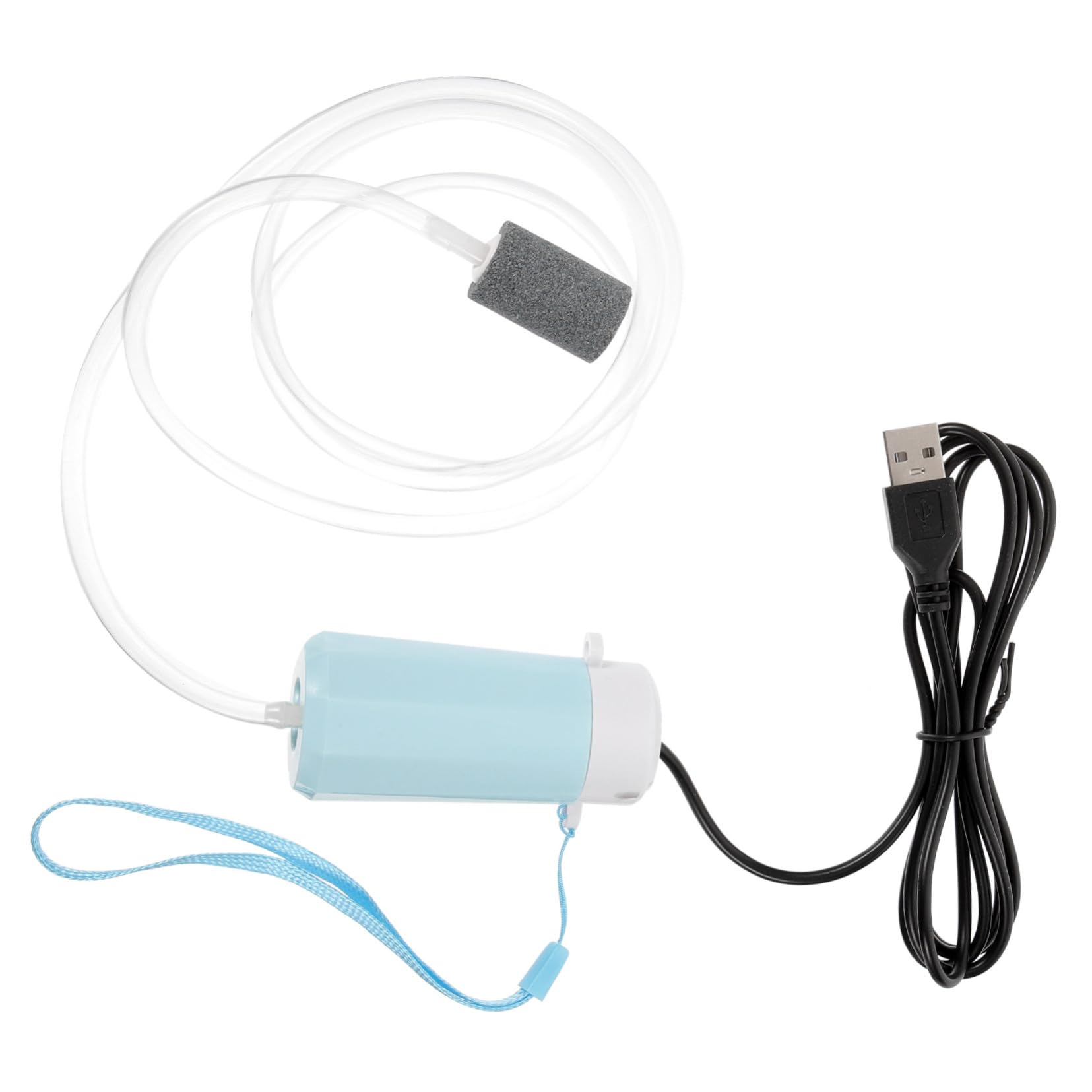 Kisangel USB-Sauerstoffpumpe USB Sauerstoffpumpe Tragbare Sauerstoffpumpe Kompakte Sauerstoffpumpe USB Luftpumpe Aquarium Wasserflasche Tank Aquariumbelüfter USB-Belüfter Abs Sky-Blue