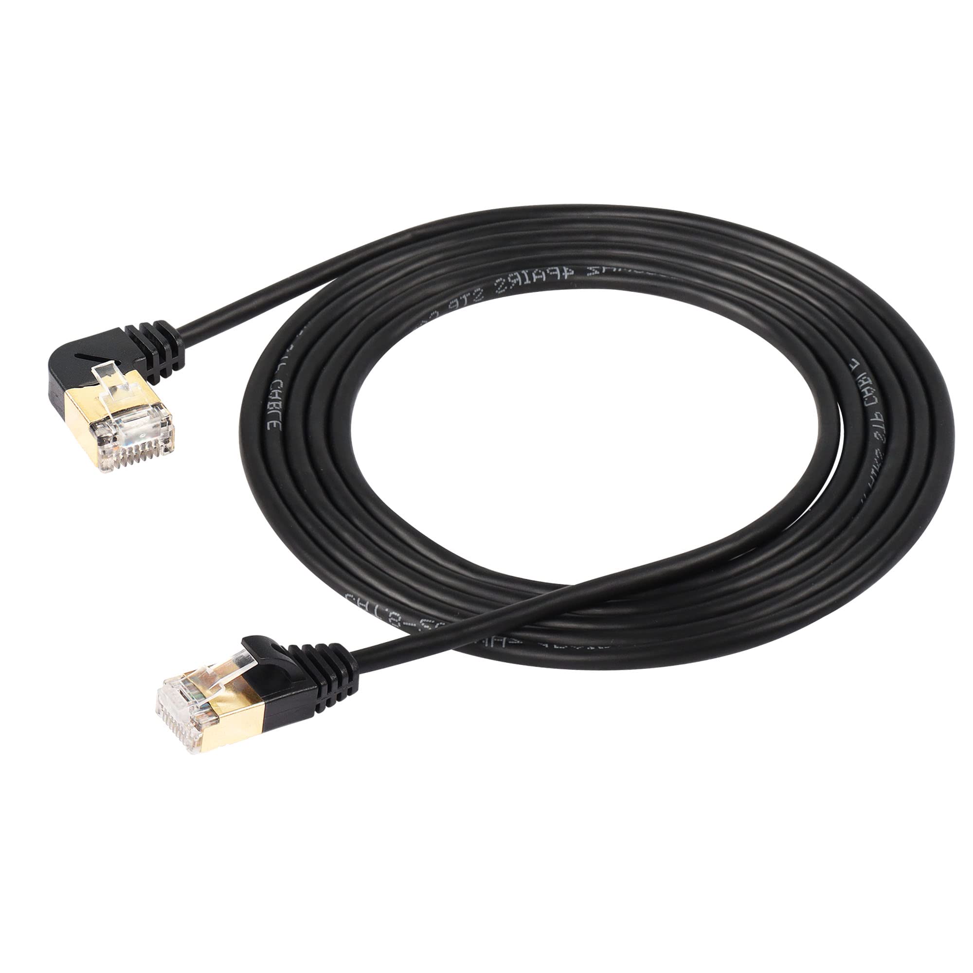 Cable Ethernet SinLoon RJ45 Cat8, conector a conector UP de 90 grados, cable de red Cat8 de alta velocidad, 40 Gbps, 2000 MHz, cable SFTP de 2 m para router, módem, servidor (down)