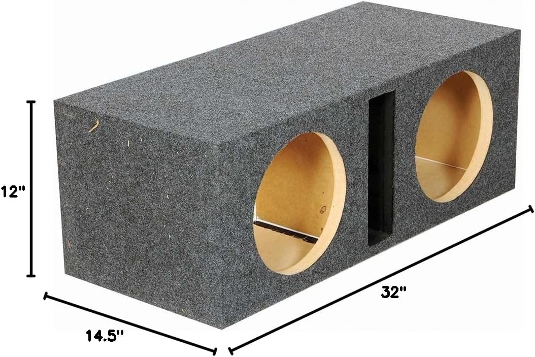 Q Power HD210 VENTED Dual 10" Heavy Duty Vented Subwoofer Enclosure with 1" Front Baffle