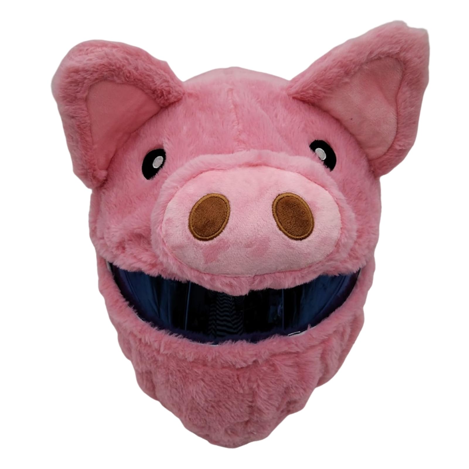 Makamsui Motorcycle Helmet Covers Suitable for Most Full Face Helmets, Decorative Animal Plush Motorbike Helmet Cover for Fun Rides and Gifts Little Pig