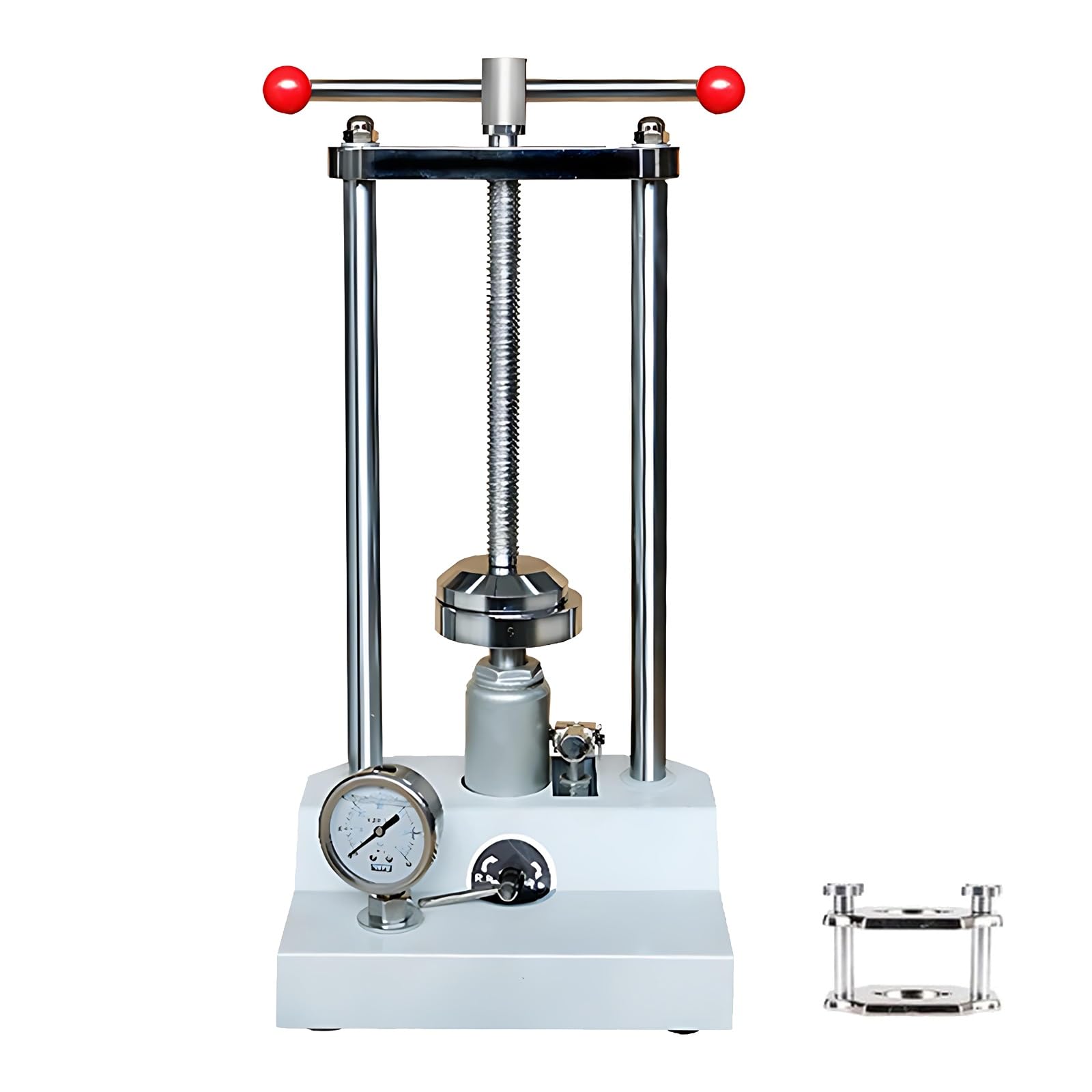 Hydraulic Dental Press Machine - Denture Flask Compressor with Pressure Gauge for Laboratories and Beginners