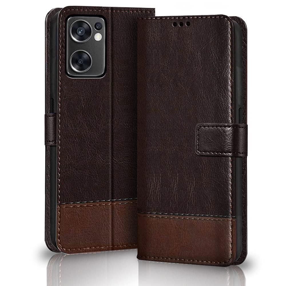 TheGiftKart Flip Back Cover Case for OnePlus Nord CE 2 5G | Dual-Color Leather Finish | Inbuilt Stand & Pockets | Wallet Style Flip Back Case Cover for OnePlus Nord CE2 5G (Coffee & Brown) (B09SM2PSMN) Amazon Price History, Amazon Price Tracker