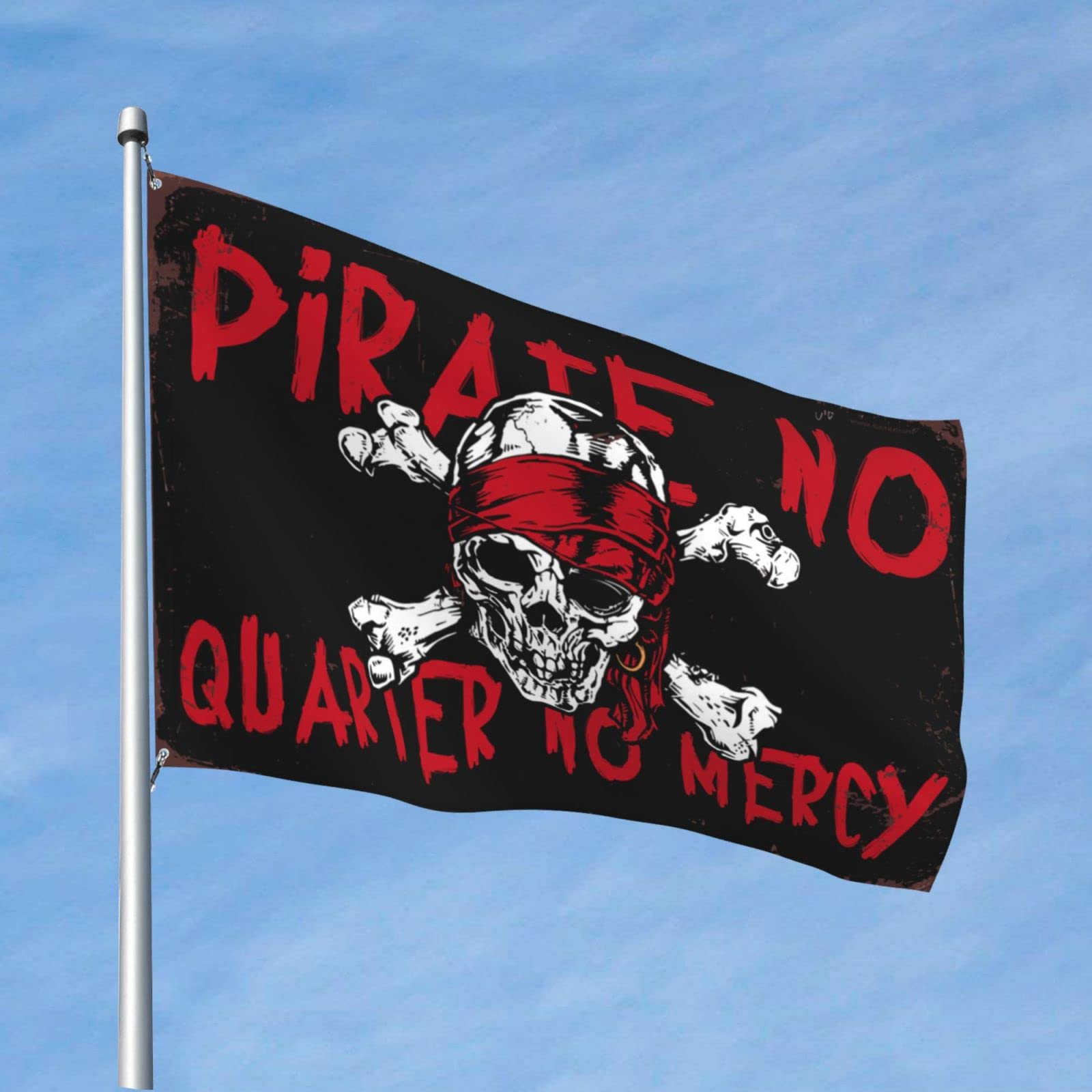 Drapeau pirate no quarter no mercy grand format 152x244