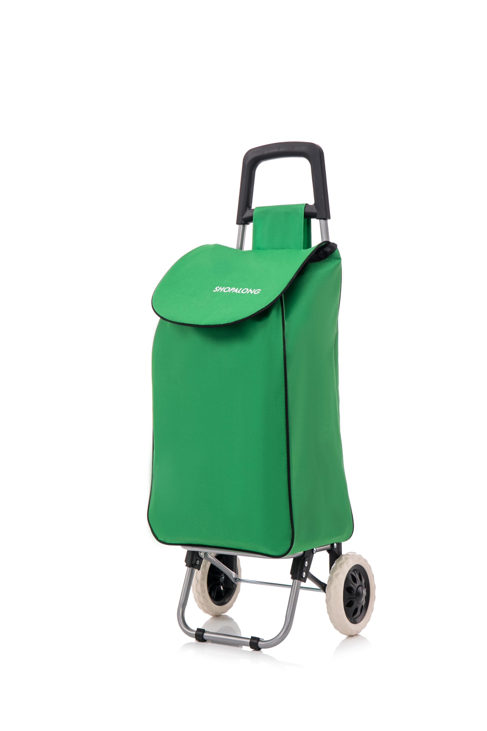 Large Lightweight Shopping Trolley, Hard Wearing With Wheels Foldable Rolling Push Trolly, Grocery Cart Bag Flat-Pack Easy Storage 1.28kg 37Litre
