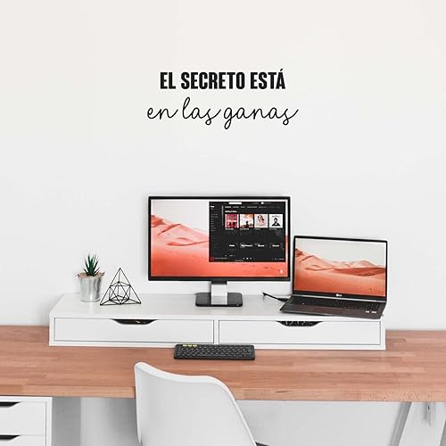 Miniatura 2 de Calcomanía de vinilo para pared, El Secreto Está En Las Ganas/The Secret is in The Willingness, 10.5 x 26 pulgadas, calcomanía motivacional con cita