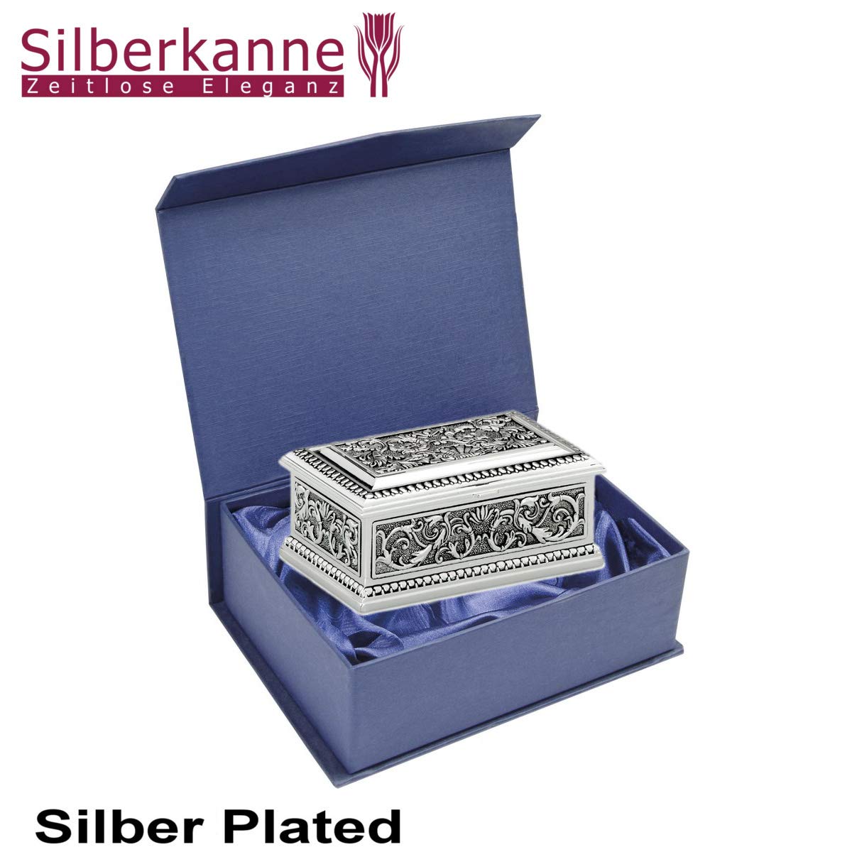 Produktbild von SILBERKANNE Frankfurt Napkin Rings Set Of 4 Oval 5 X 3 Cm For Fabric Napkins Premium Silver Plated Elegant Silver-Plated In Top Workmanship Ready To Give As A Gift With Chic Gift