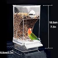 Vista 2 de Comedero automático para pájaros sin ensuciar, contenedor de acrílico transparente para tortolitos pequeños y medianos, periquitos, canarios