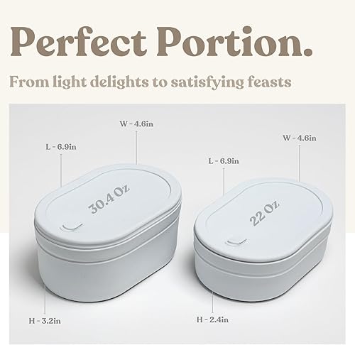 Miniatura 4 de SWANZ Lonchera Bento de cerámica con tapa de silicona y divisor de compartimento para adultos, reutilizable, hermética, almacenamiento de alimentos,