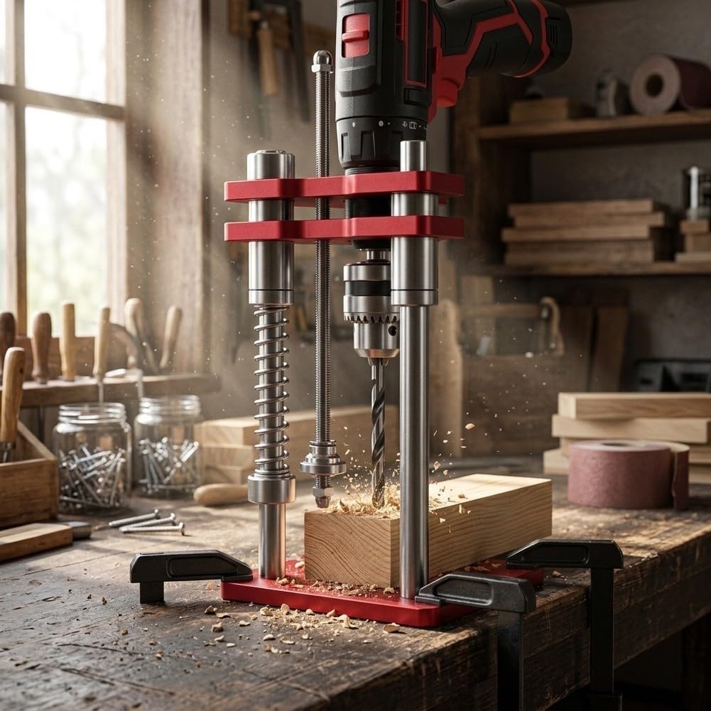Soporte de taladro vertical Guía portátil de aleación para madera (estilo
