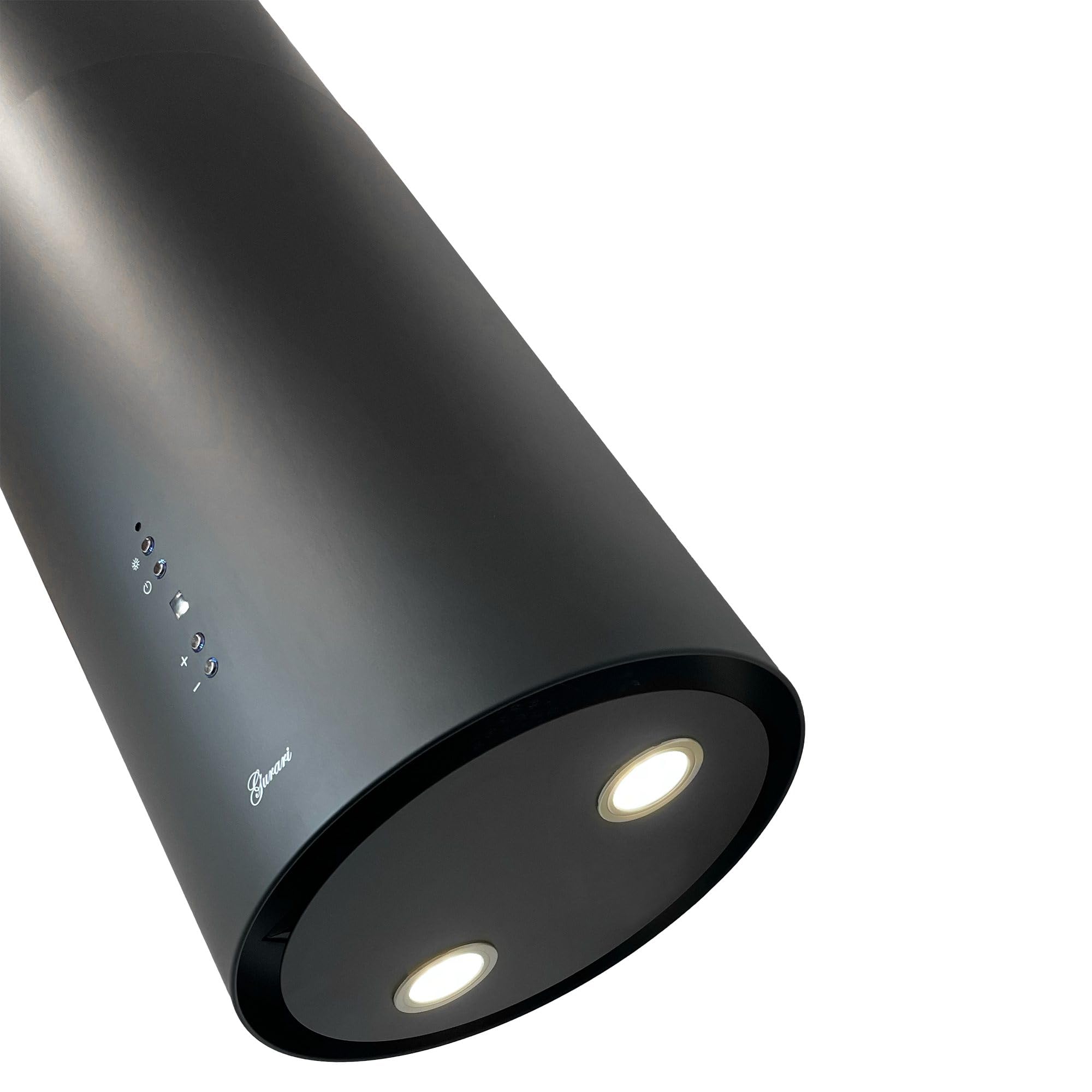 GURARI Cappa aspirante a isola GCH I 385 36 BL Prime, 36 cm, colore nero, cappa da soffitto, 1000 m³/h, 4 livelli, display, illuminazione a LED, aspirazione del bordo