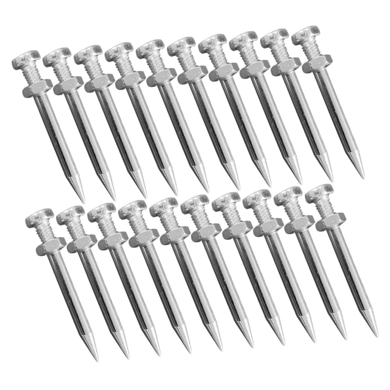 NAMOARLY Lawn Aerator Shoes 20pcs Turf Spike Accessories Aeration Shoes for Lawn Metal Aerator Nail Long Design Easy to Use