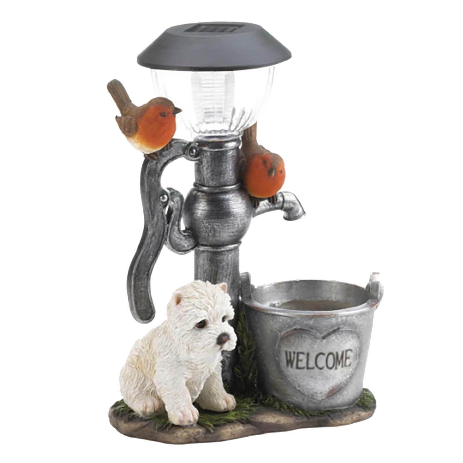 Solar Lights Outdoor Puppy and Bird Solar Outdoor Lights Waterproof Solar Garden Lights Solar Powered Outdoor Lights Solar