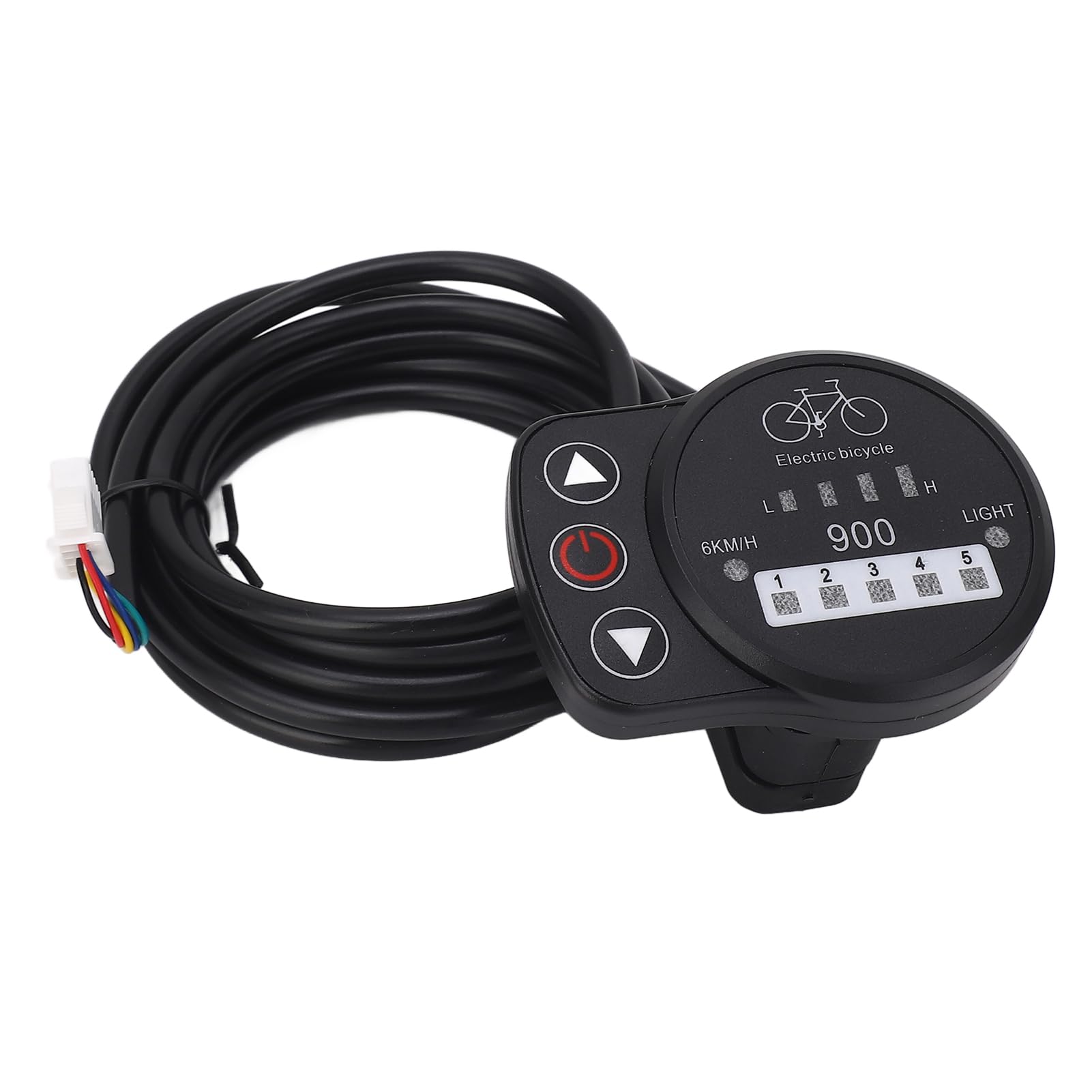 Yuezhongoo LED Display Panel, 36V 48V Electric Bike LED Meter Speed Battery Power Headlight Switch Display Panel for KT Controller (Common Connector)