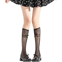 Women's Knee Highs Stockings Hollowed out Calf Socks Sweet Bows Knee Highs Socks