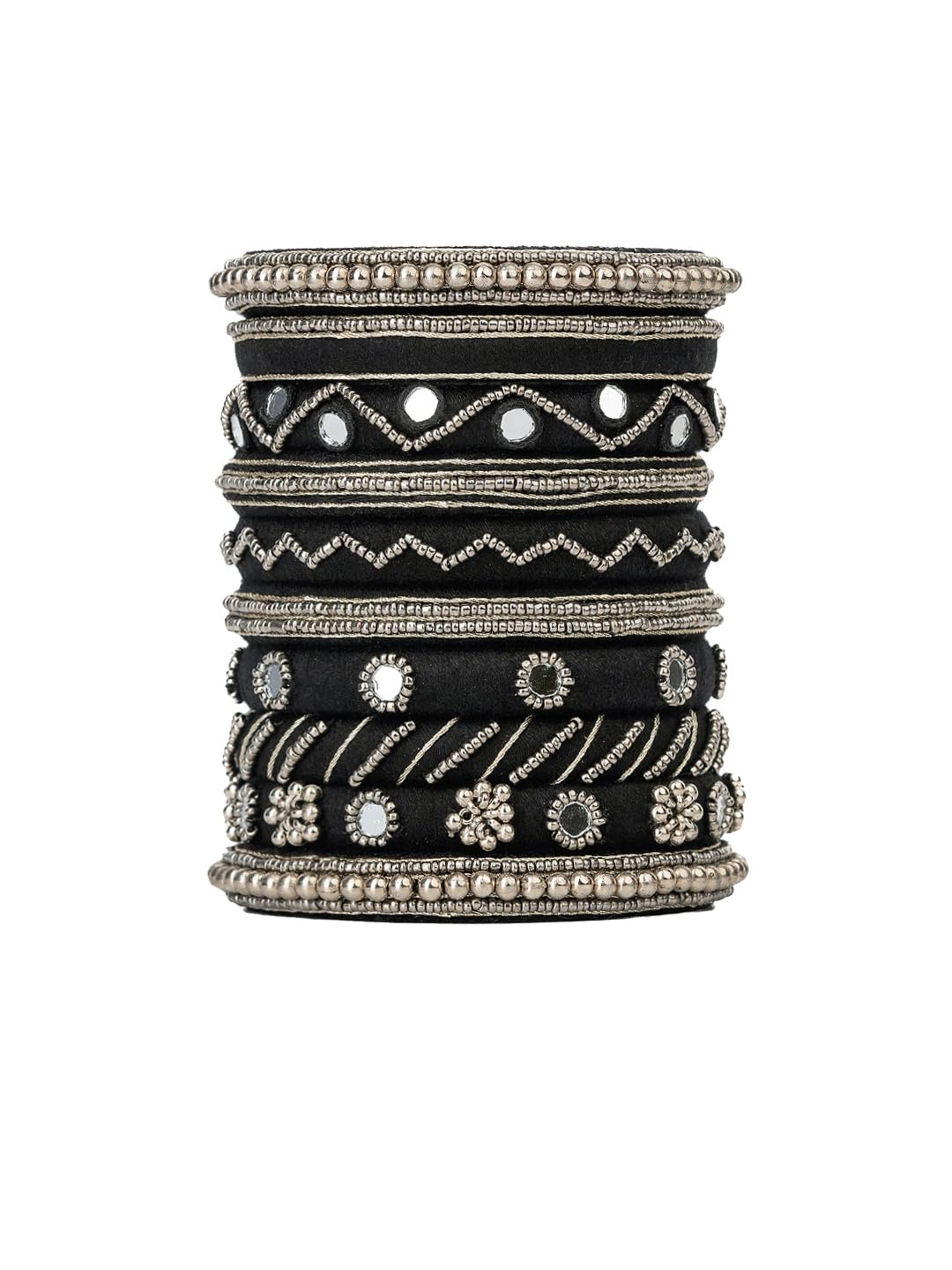 Taasha Craft Kalki black and silver beads work handmade Navratri bangles set For Women & girls Size 2.4 Set of (10 Bangles) (B0DF5TT9MQ) Amazon Price History, Amazon Price Tracker