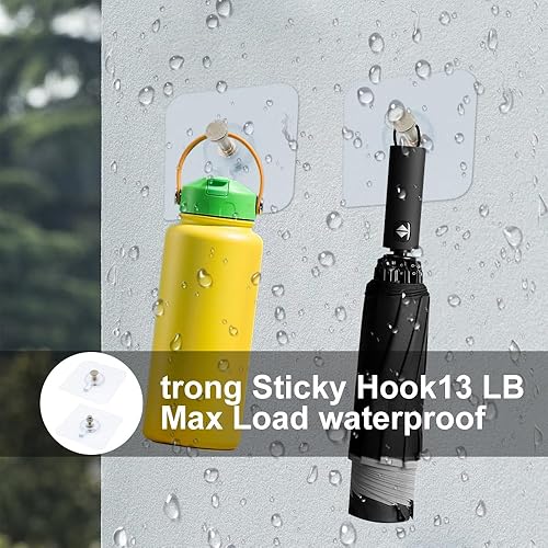 Miniatura 3 de 24 ganchos adhesivos para tornillos de montaje en pared, ganchos de pared sin clavos, ganchos de pared adhesivos sin rastro para colgar, gancho de