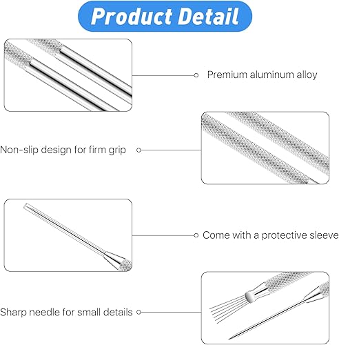 Miniatura 4 de Elesunory 30 herramientas de aguja de arcilla y herramientas de textura de alambre de plumas de cerámica, kits de herramientas de escultura de