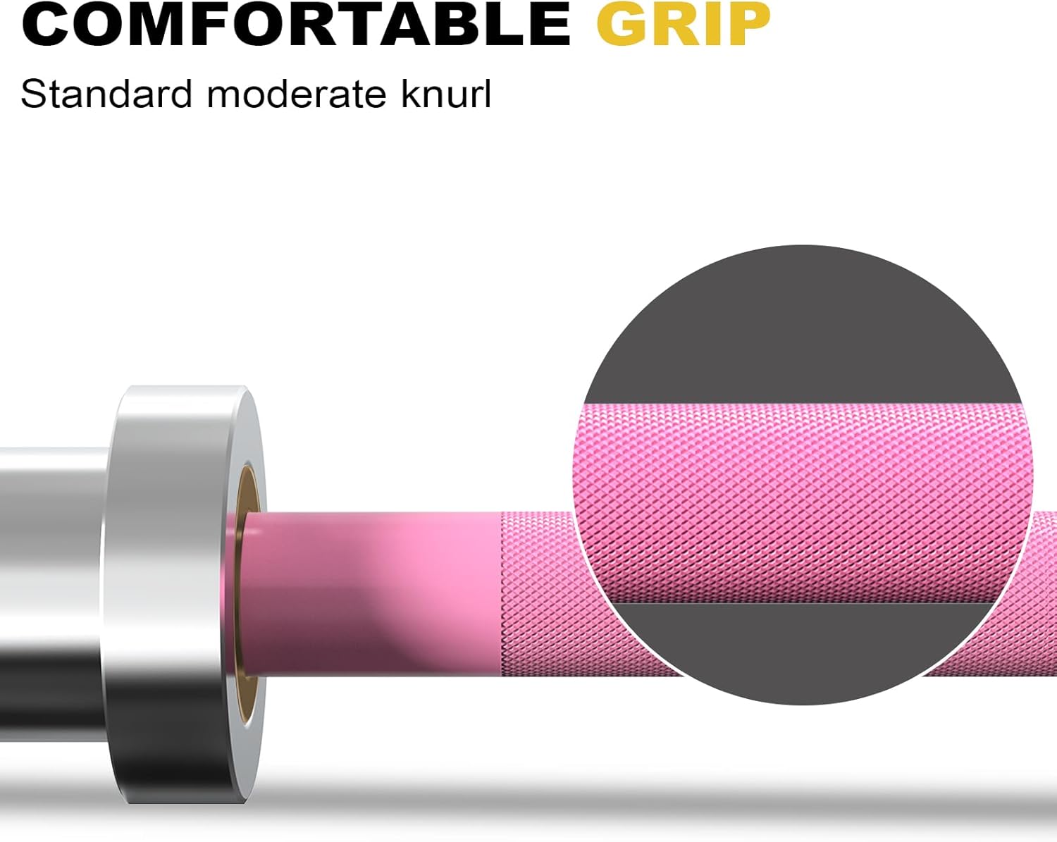 POWER GUIDANCE Chrome Olympic Barbell Bar, 2 Inch Weight Bar for lifting, Hip Thrusts,Universal Strength Training Bars ​4ft/5ft/6ft