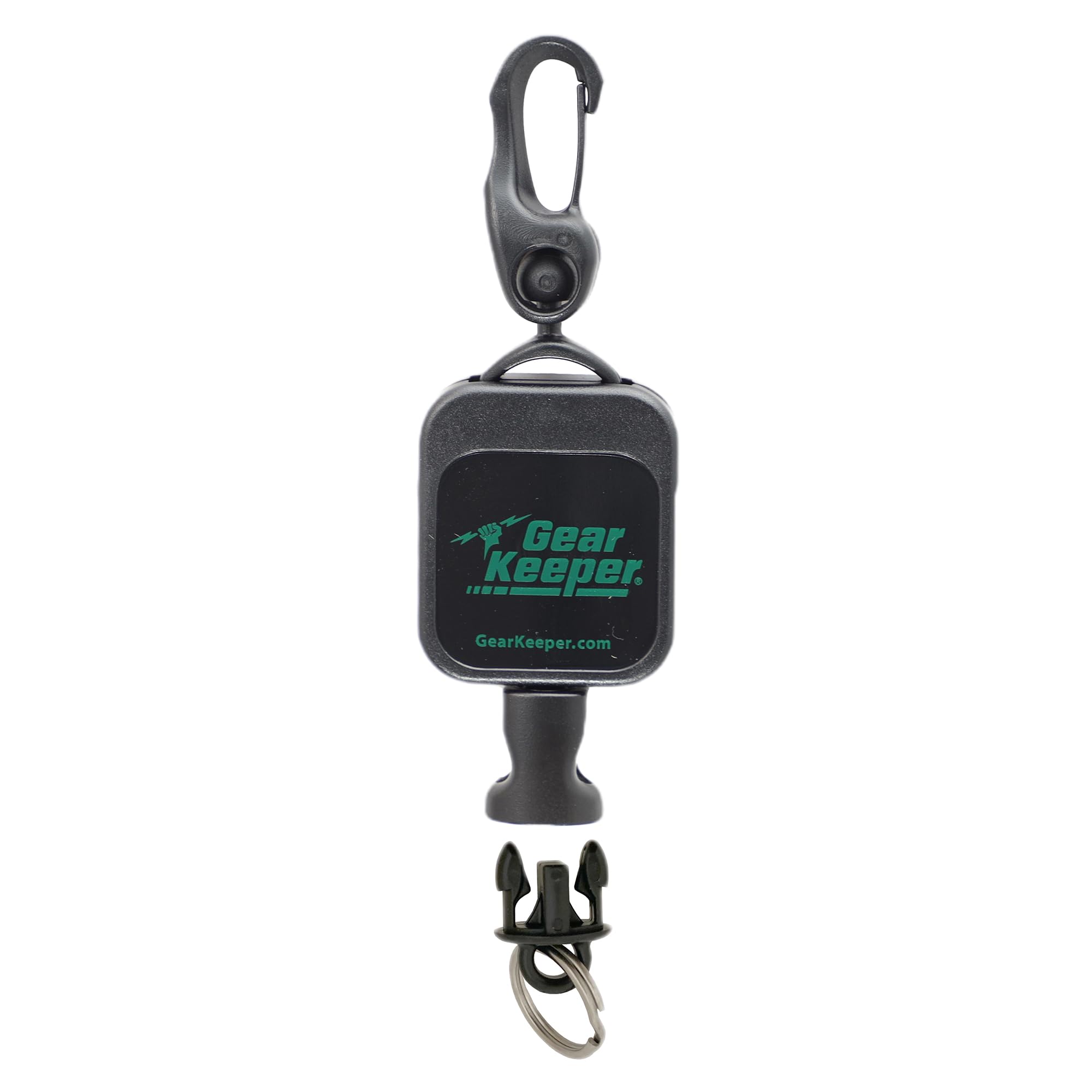 Gear Keeper Micro Retractor/Super Zinger for Fly FIshing – Options - Swiveling Snap Clip, Threaded Stud or Carabiner Clip Mount with Q/C Split Ring Accessory - Made in USA