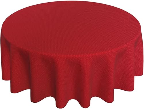 Miniatura 2 de Mantel redondo de Navidad, a prueba de derrames, sin arrugas, lavable, tela texturizada, mantel de lino sintético para Navidad, vacaciones,