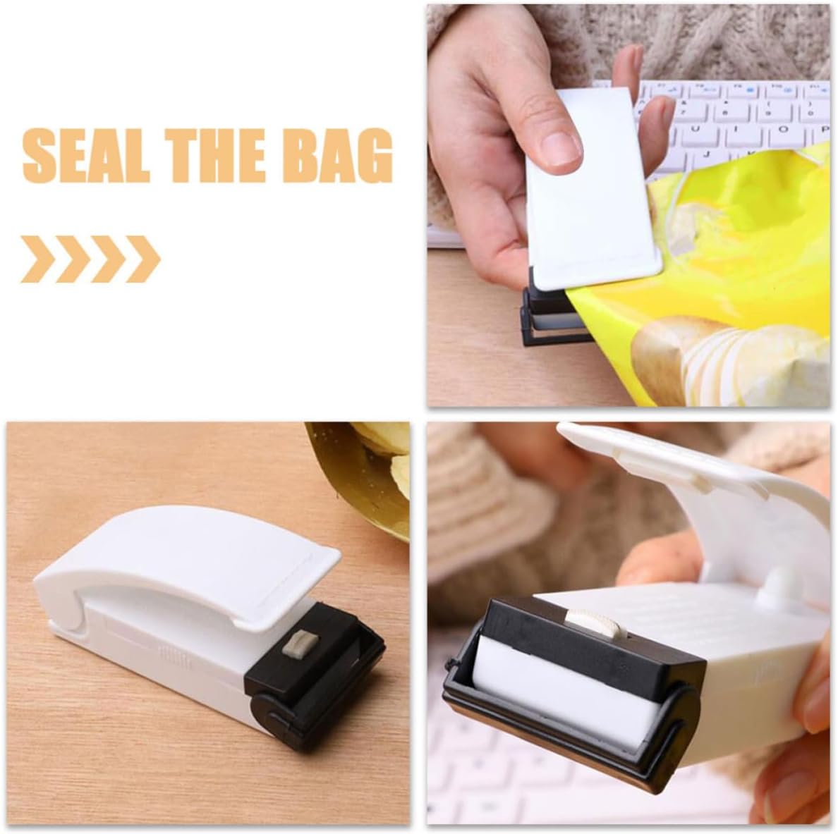 2pcs Mini Portable Heat Sealer for Plastic Bags White image 5