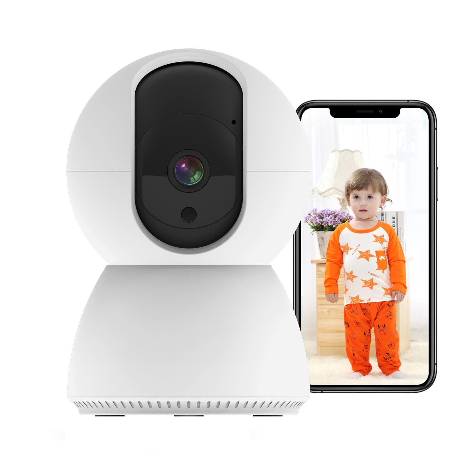 wolf guard Caméra de sécurité WiFi intérieure 1080p, détection de Mouvement, Compatible Alexa et Google Assistant