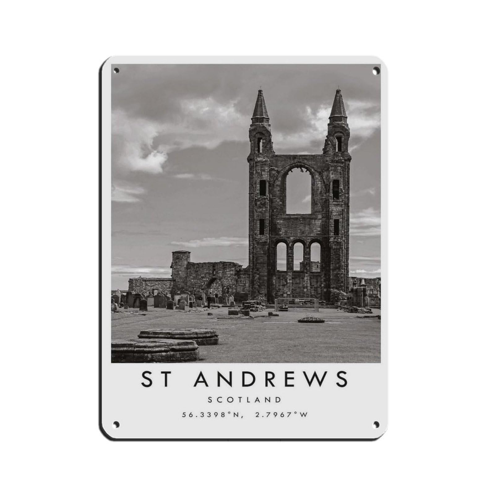 St Andrews Travel, St Andrews Poster Retro Poster Metal Tin Sign Chic Art Retro Iron Painting Bar People Cave Cafe Family Garage Poster Wall Decoration 12x16inch(30x40cm)