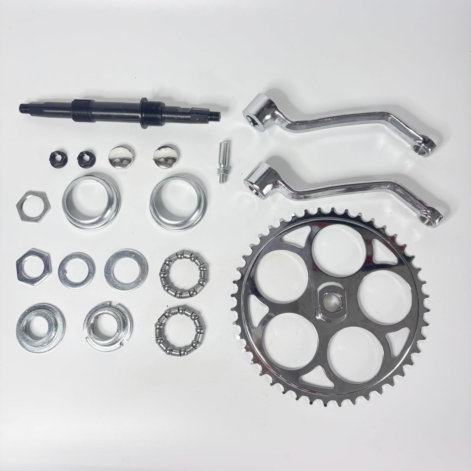 JZSPORTS 2" Cup Bicycle Bottom Crankset with 200mm Crank Axle Converts a 1 Piece Crank to 3 Piece Crank, Bicycle Conversion Kit with 36T/44T Sprocket Available