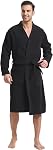 FashGudim Terry Robes de vêtement pour hommes Gros et gros hommes Kimono Robe Super Absorbant Spa Longueur du veau de peignoir avec poches