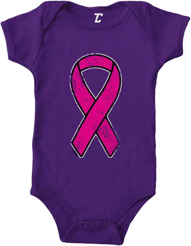 Tcombo Distressed Pink Ribbon - Breast Cancer Bodysuit