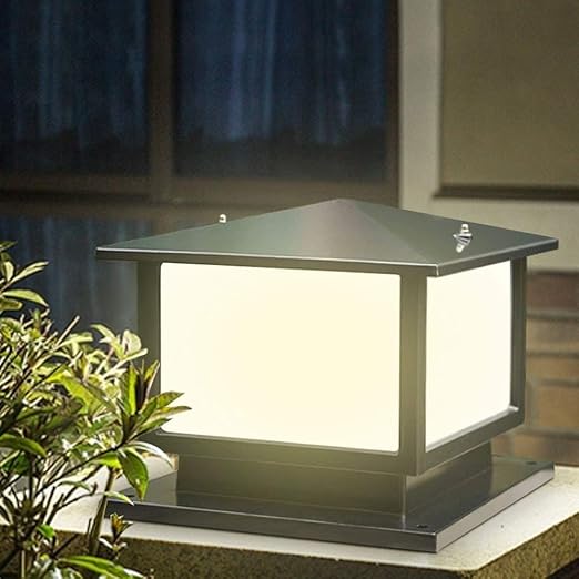 GUOCC Creative Black Outdoor Column Headlights, IP65 Waterproof Lamp Post Community Patio Fence Lantern Antirust Aluminum Pillar Light Garden Lawn Light Park Community Landscape Light Led Lighting Fix photo 2