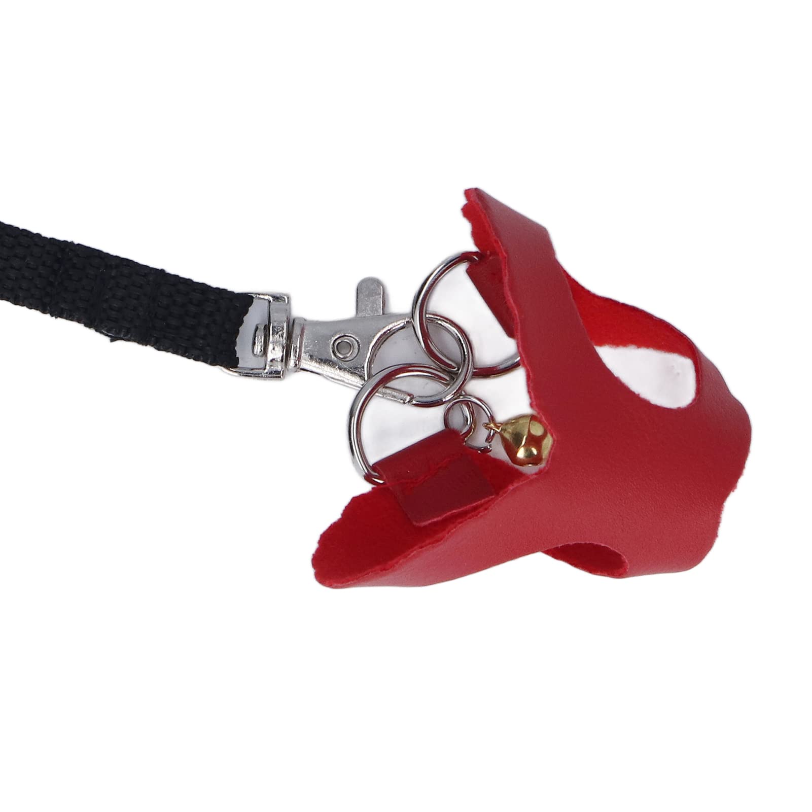 Harnais pour Hamster en Simili Cuir Souple avec Cloches, Gilet et Laisse pour Marche des Rats, 3 Tailles (S, M, L), Rouge