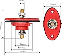 Vista 6 de Recoil BTTP-38 - Conectores de terminales de batería con panel de alimentación de alta corriente de 3/8 pulgadas con cubiertas de terminales