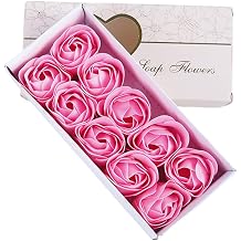 EUBUY Floral Scented Bath Soap Rose Flower Petals, Floral Scented Soap Rose Petals Body Soap in Gift Box, Gifts Ideas for Her Women Girls Mom Valentines Day