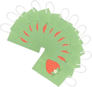 Operitacx 12 Piezas Bocadillos y bolsas de papel de fresas billetera de fresa llavero de fresa a granel Bolsa de maquillaje fresa bolsas de shower de Stawberry reyata Verde