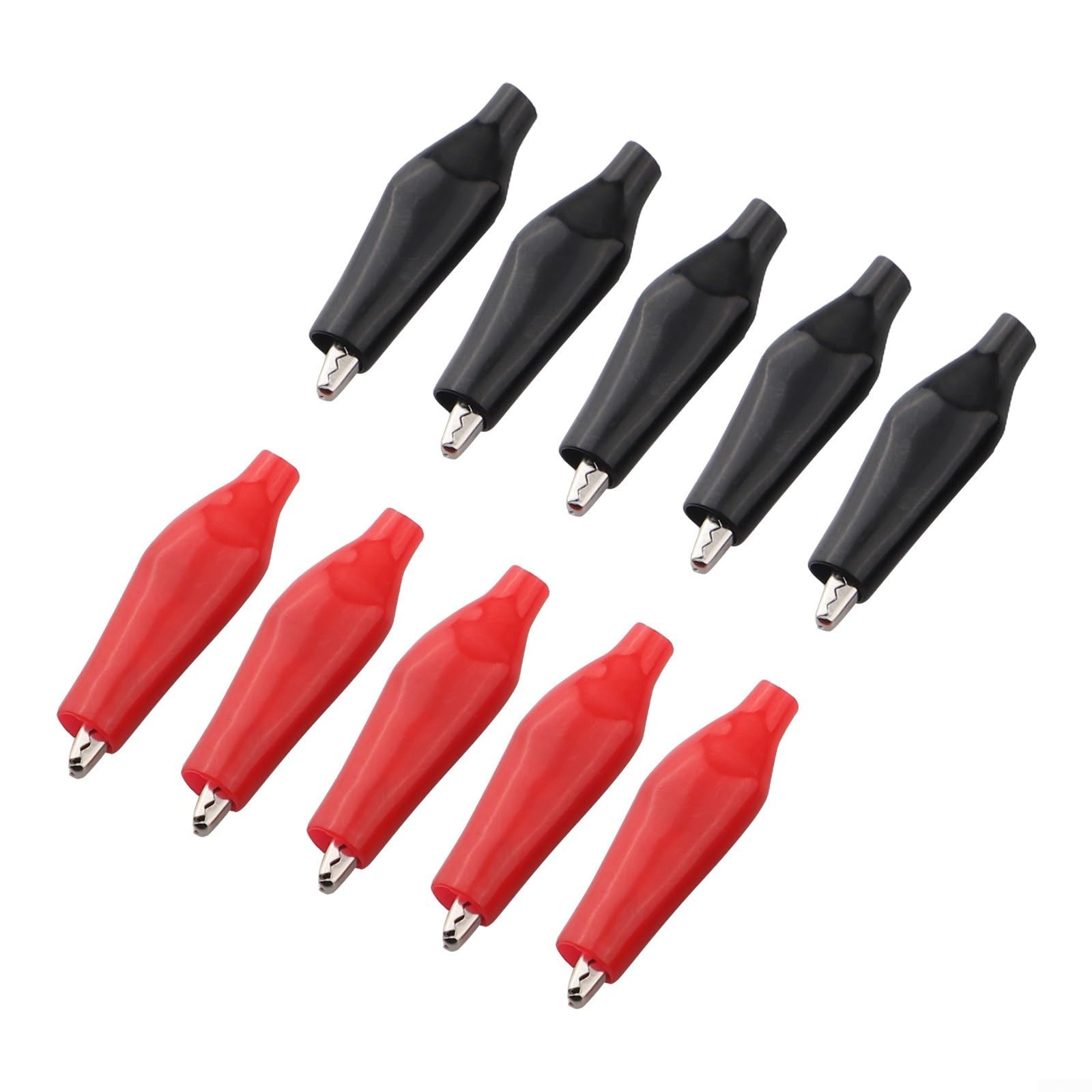 10-Pack 28mm Clips with Insulated Sheath, 5A Nickel-Plated Iron Leads for Electrical Testing, Circuit Work & Automotive Use