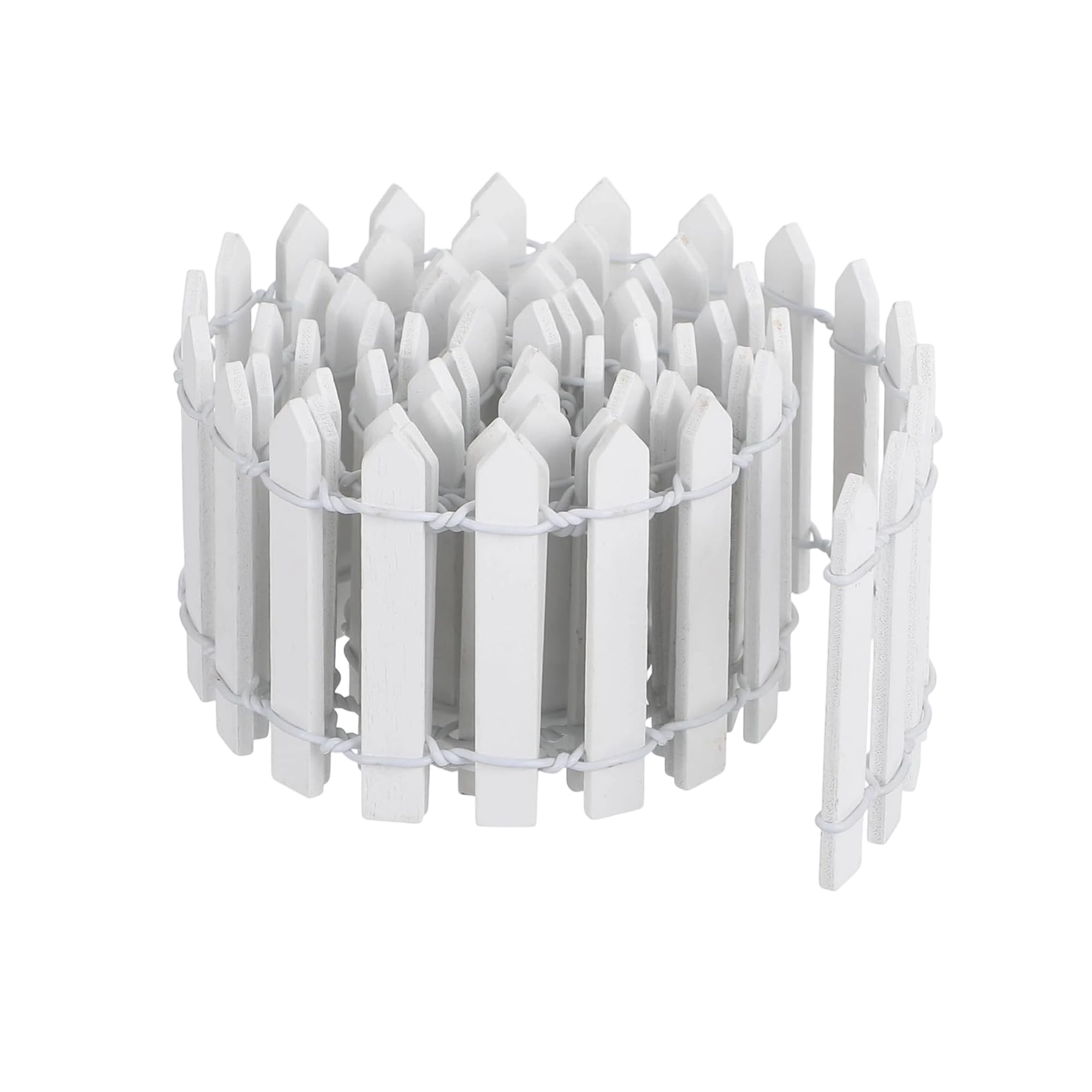 Elenviorina White Mini Fairy Garden Fence 90 X 5Cm Bamboo Wood Miniature Picket Fence For Fairy Garden Accessories, Dollhouse Micro Landscape And Plant Pot Decoration (1 Pack)
