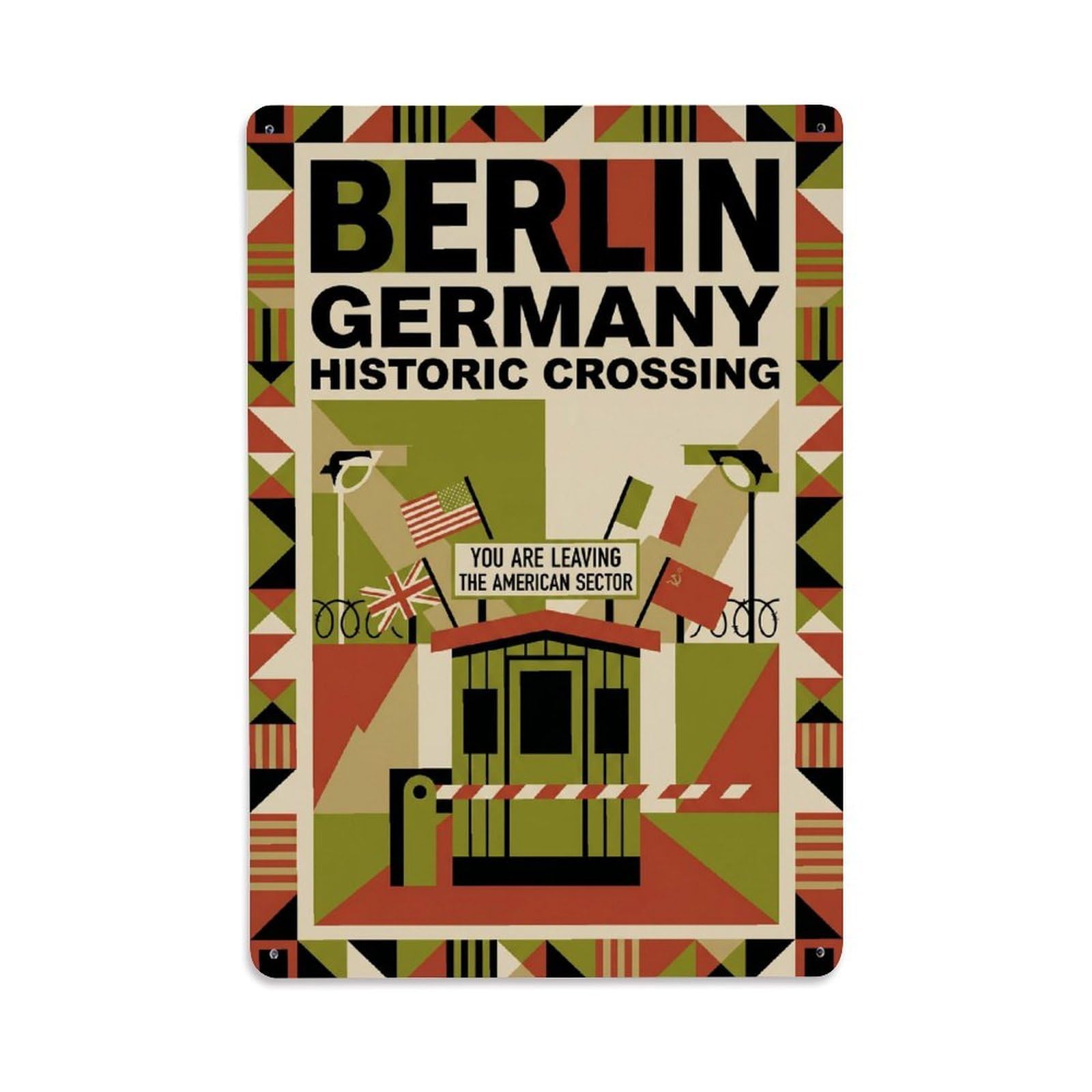 Gead 8X12inch Style Vintage Travel Berlin Germany Exhilaration Metal Tin Sign