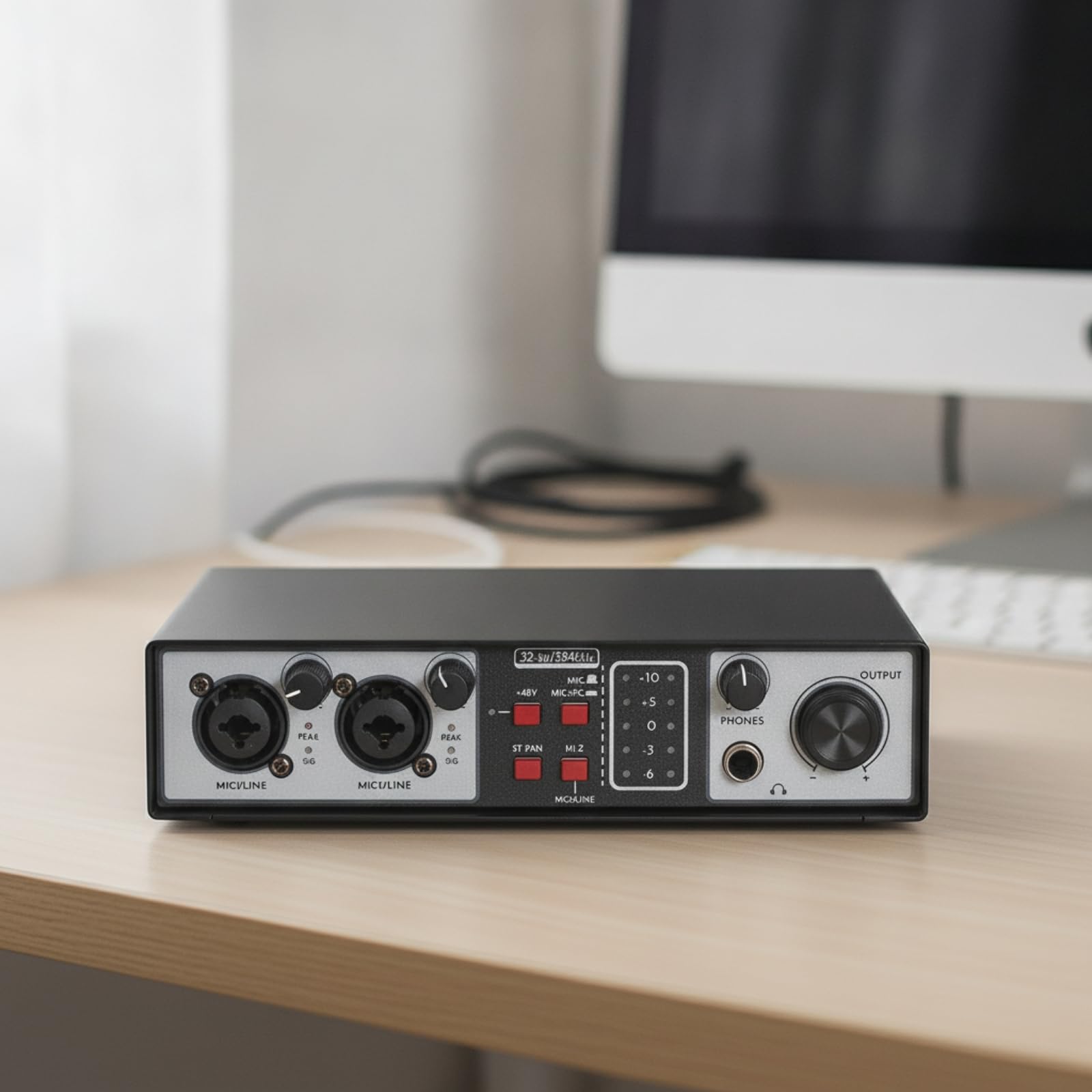 predolo USB Audio Interface Echtzeit USB Rauscharm Mit Mikrofonvorverstärker Für Podcaster, Streamer, Heimaufnahmestudio