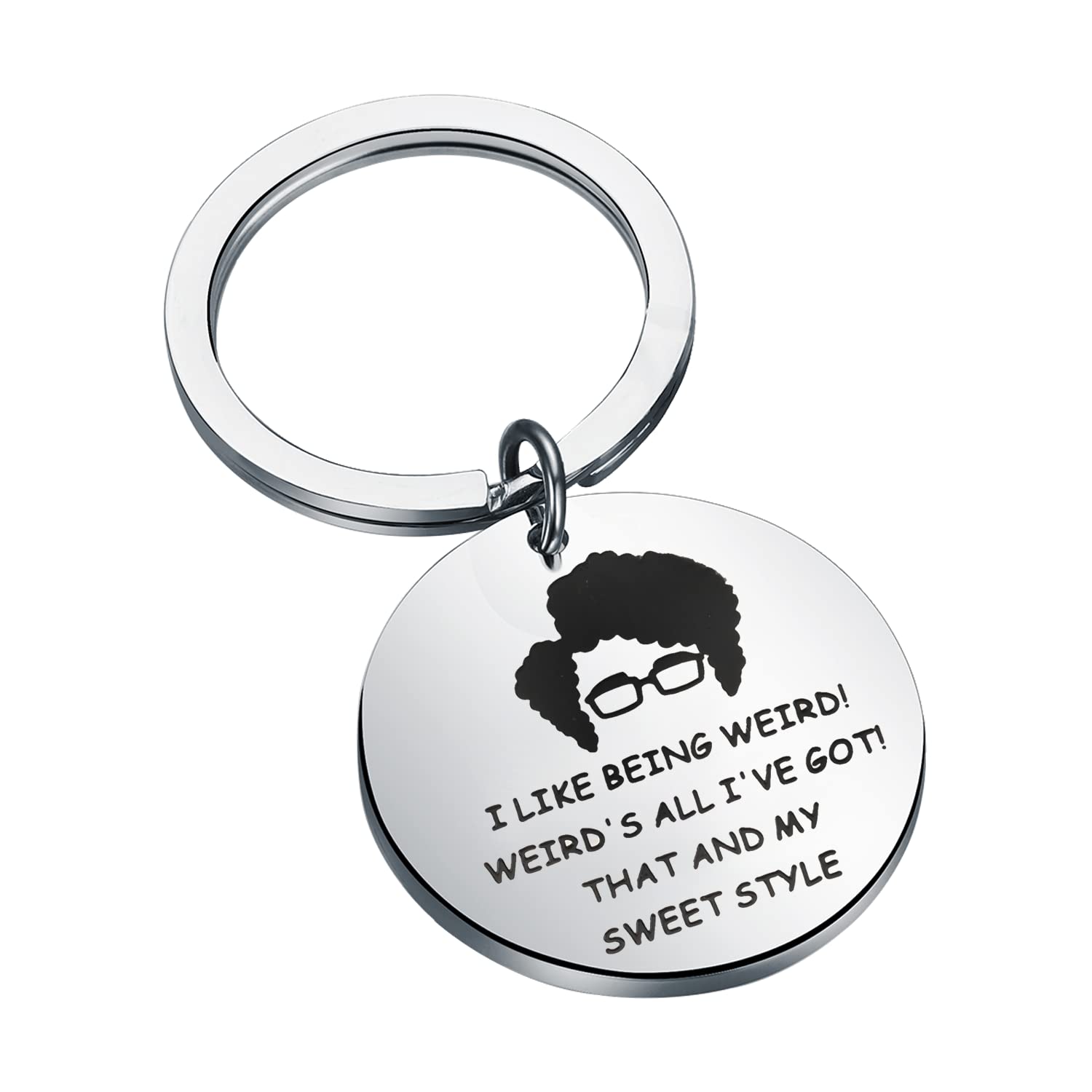 FAADBUK IT Crowd Inspired Keychain Moss Fans Gift Moss Quote Gift I Like Being Weird