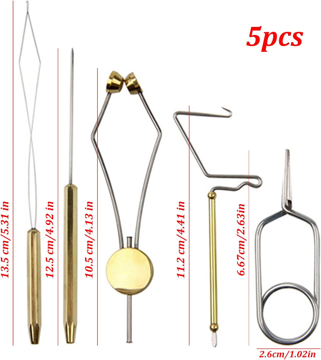 Fly Tying Kit 5PCS/Set Steel Fly Tying Bobbins Tools Smooth Bobbins with Bobbin Threader Lure Making Accessories for Fly Tying Equipment..